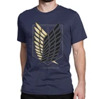 Футболка мужская с круглым вырезом, тенниска из чистого хлопка с принтом атака на Титанов, майка с короткими рукавами, одежда в стиле аниме, 4XL, 5XL