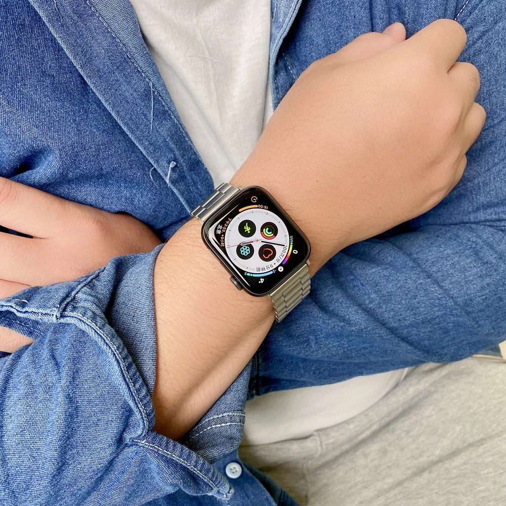 Sport Link Belt For Apple Watch Band 38/42mm 40mm 44mm for iWatch Strap 4 3 2 1 Stainless Steel Wrist Watchband 5 6 7 41mm 45mm | Наручные