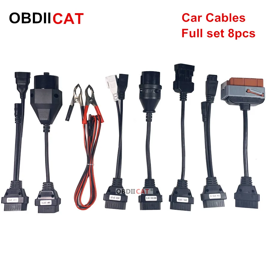 Полный набор 8 кабелей автомобильные кабели для TCS сканер OBD2 кабель адаптер OBD