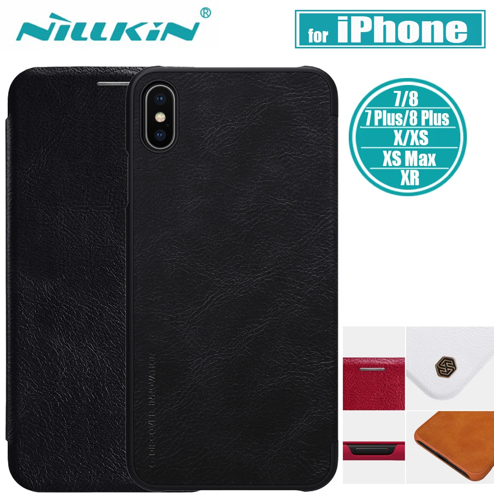Для iPhone 8/7/X/XS/XR/XS Max чехол Nillkin Роскошный кожаный флип чехол для iPhone 8/7/6 S/6 Plus Полный Чехол Funda чехол для iPhone SE
