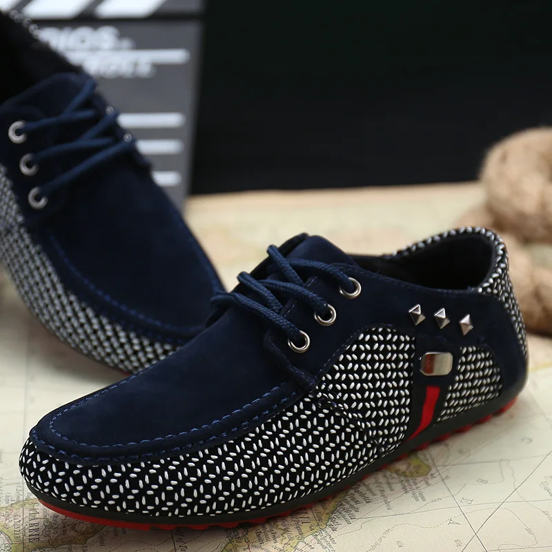 

2019 New Fashion Men Casual Shoes Light Breathable Comfortable Flats Shoes Shallow Loafers Moccasins Man Lace Up Shoes U2-26