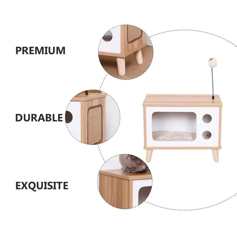 

1Pc Television Shaped Cat Nest Creative Cat Sleeping House Pet Bed Accessory