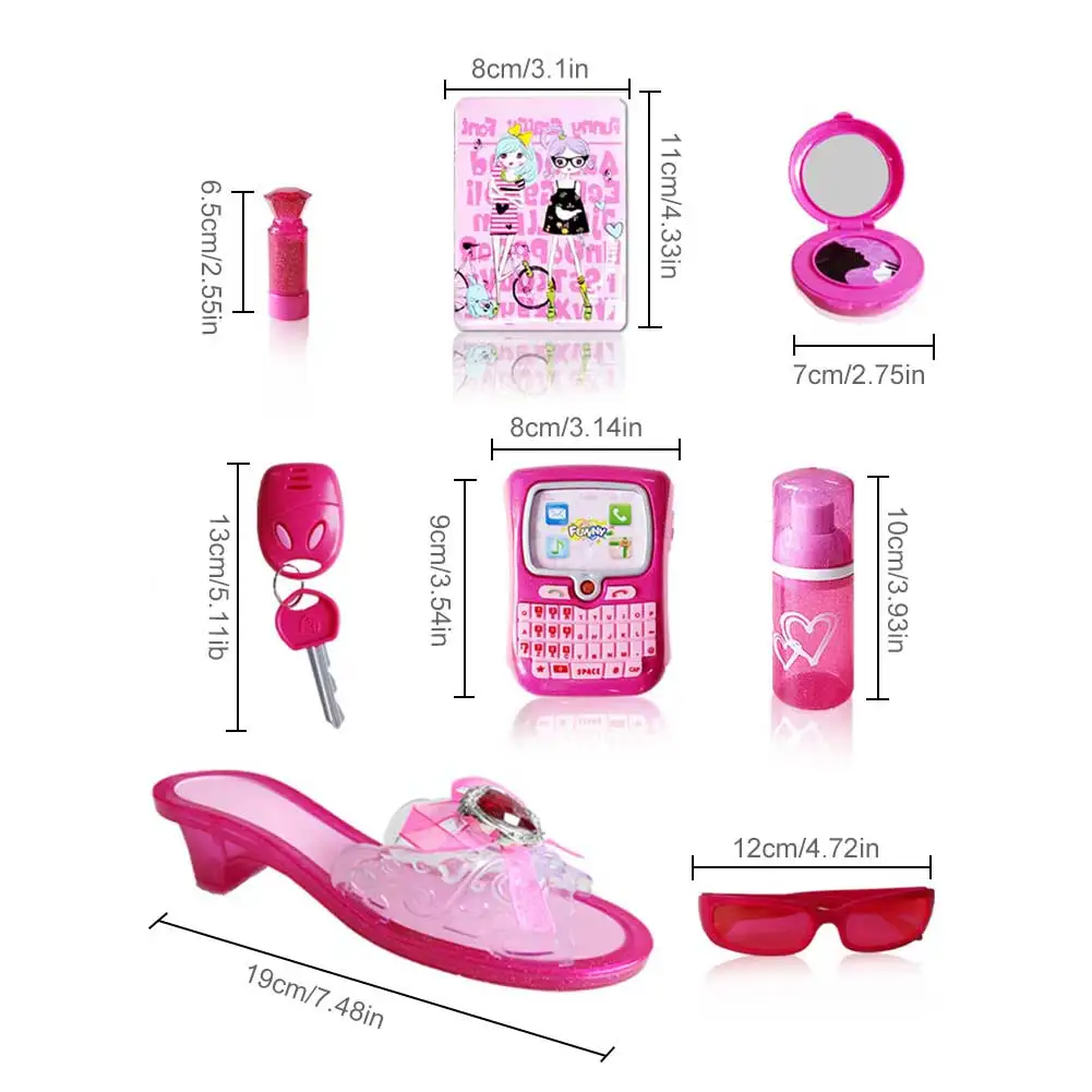 

Children's Makeup Accessories Play House Pretend Toy Set Girl Princess Dress Up Party Show Makeup Educational Toy Set