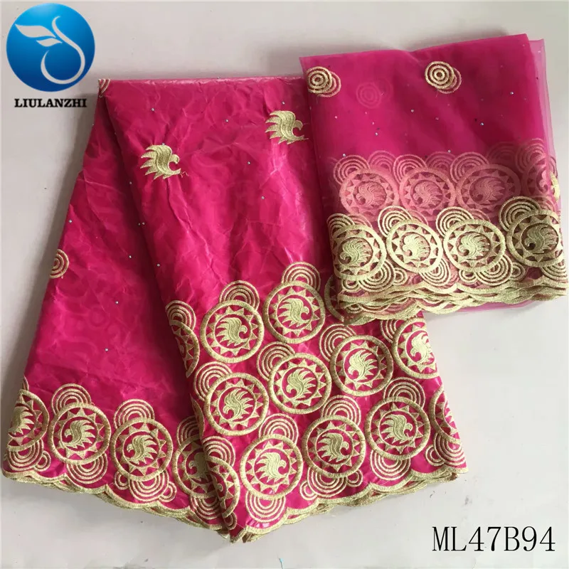 

LIULANZHI African Brocade Jacquard Fabric African Basin Rich Cotton Tissu 7 Yards Embroidery Lace Fabric ML47B94/ ML47B93