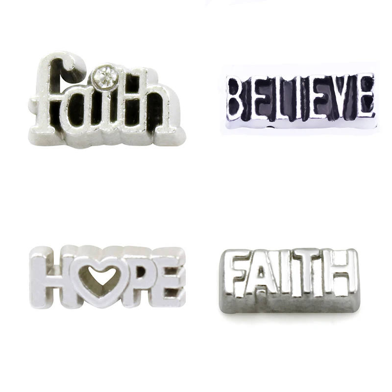 

20 шт./лот, Литые подвески из сплава с надписью Faith Hope Believe, сделай сам, для изготовления стеклянных медалей ручной работы