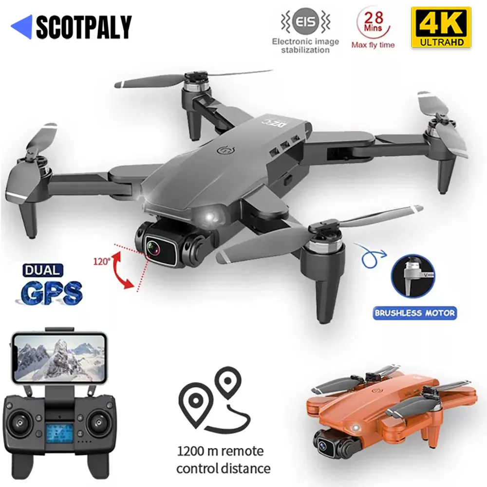 

L900 Pro Drones 4K HD Dual Camera GPS 5G WIFI FPV Quadcopter Brushless Motor RC Distance 1.2km Professional Drone VS E520S SG108