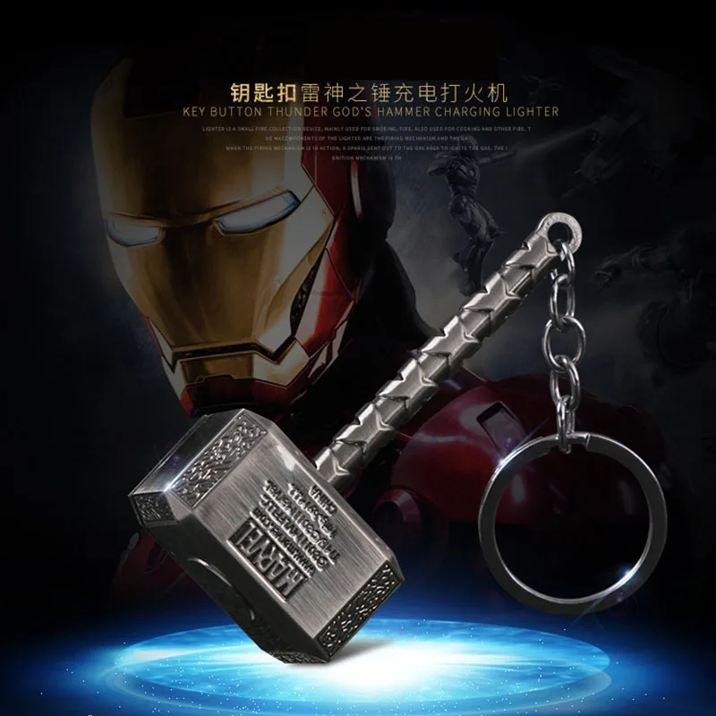 

Creative Fun Pendant Rechargeable Flameless USB Lighter Creative Keychain Windproof Metal Lighter Cigarette Accessories