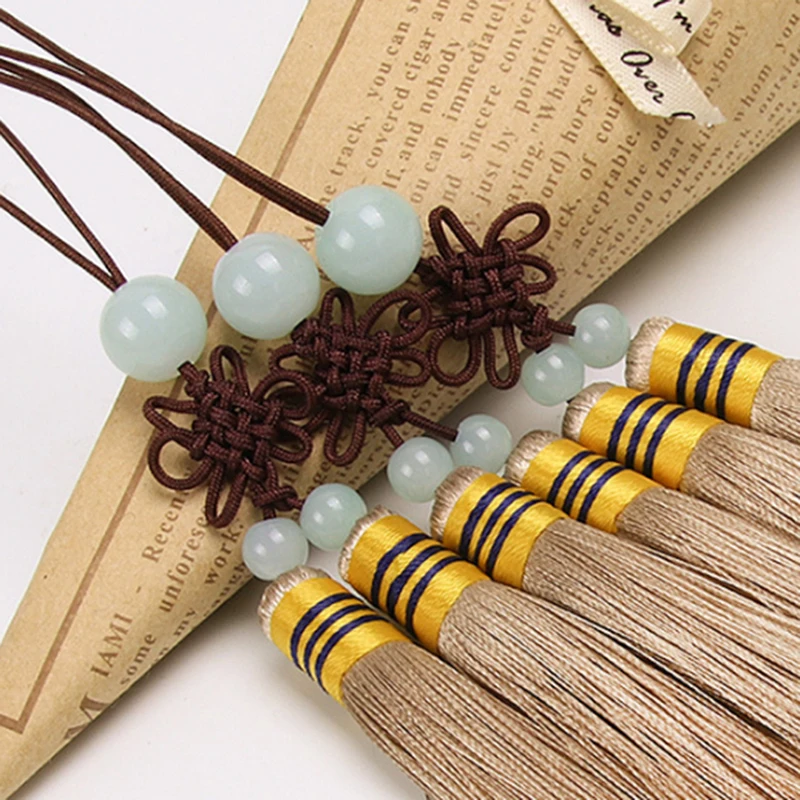 Топ Нефритовая безопасная Пряжка двойная кисточка гладкое очарование