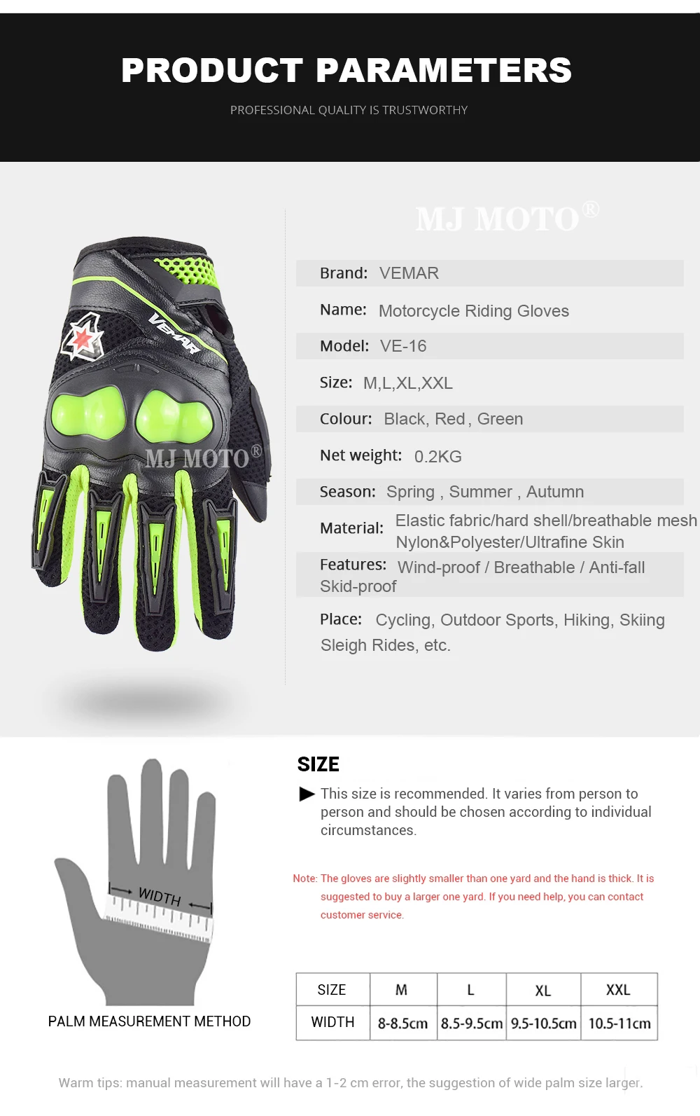 

VEMAR Motorcycle Summer Gloves Breathable Mesh Leather Motorcycle Gloves Hard Shell Protective Bicycle Cycling Motorbike Gloves