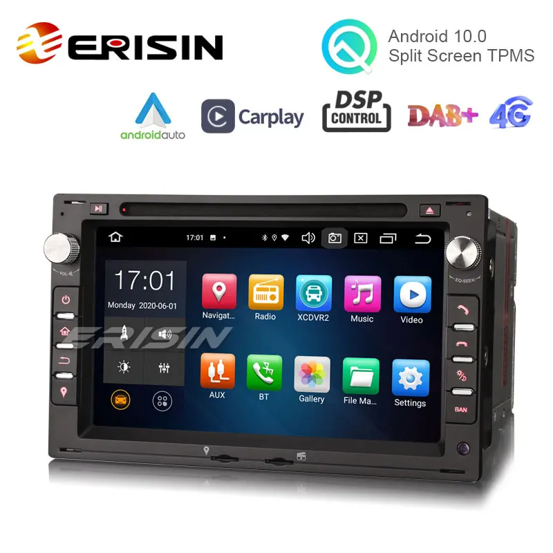 Erisin ES8186V 7 &quotAndroid 10 0 автомобильная стереосистема для VW Golf Passat Polo сидение Bora Peugeot 307