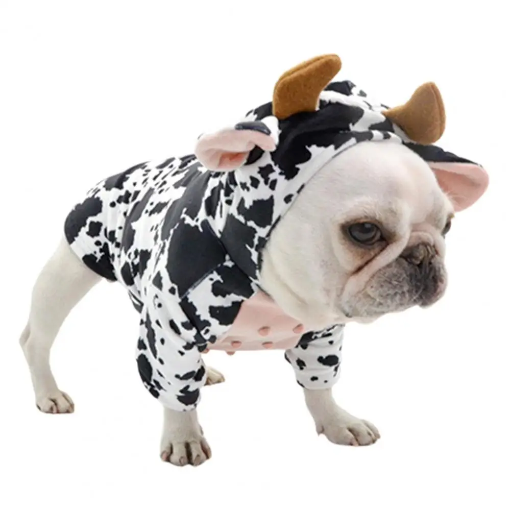 

Фланелевая Толстовка для домашних животных, тематическая вечеринка, косплей, костюм для коров, кошек, собак с двумя ногами, с капюшоном, осен...