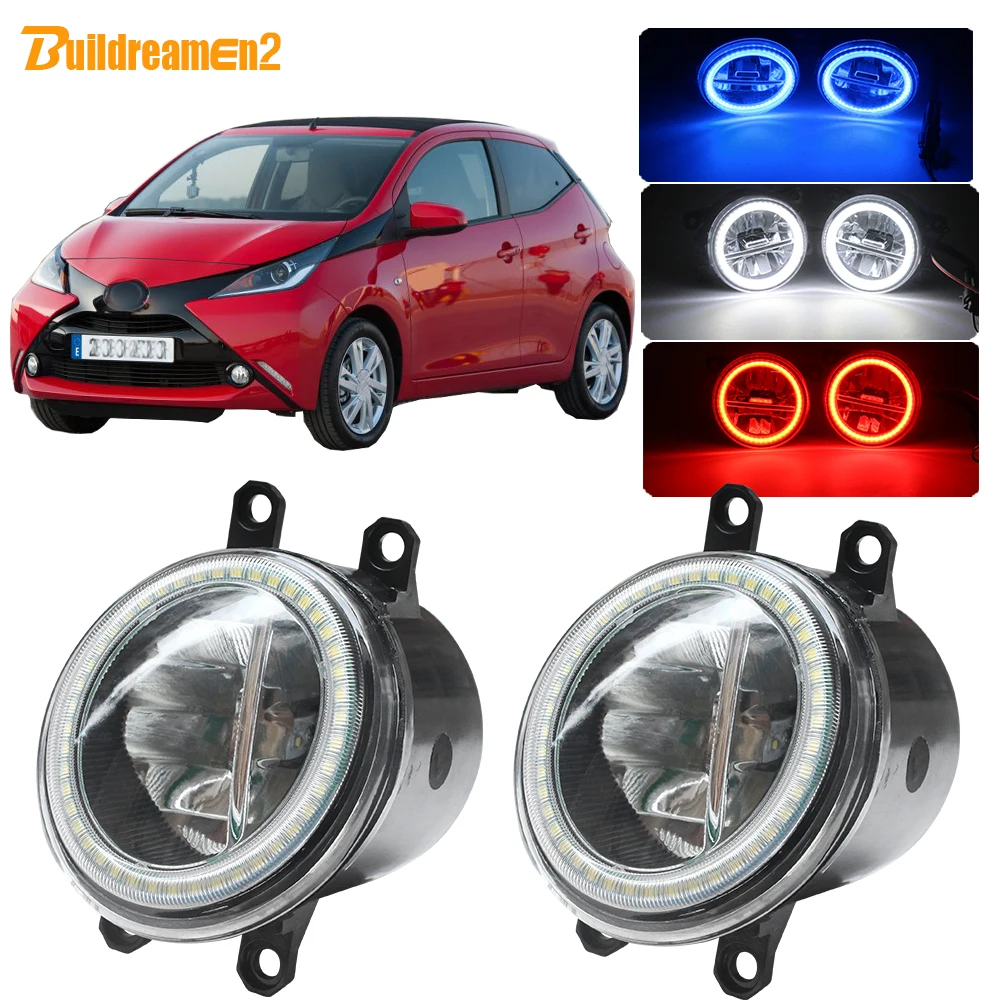 

Buildreamen2 Car H11 LED Fog Light Angel Eye Daytime Running Light 4000LM 12V For Toyota Aygo (_B4_) 2014 2015 2016 2017 2018