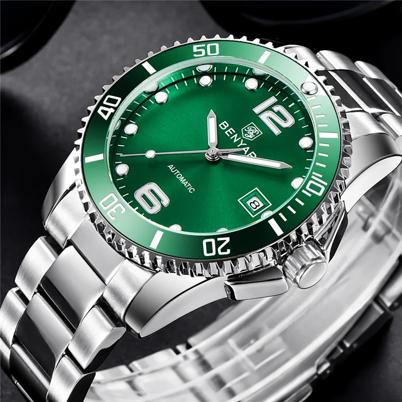 Мужские автоматические механические Спортивные часы Benyar Роскошные военные