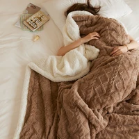 chic winter blanket for bed girl stylish fleece sherpa blanket warm sofa throw blanket dormitory bedspread simple nap blanket