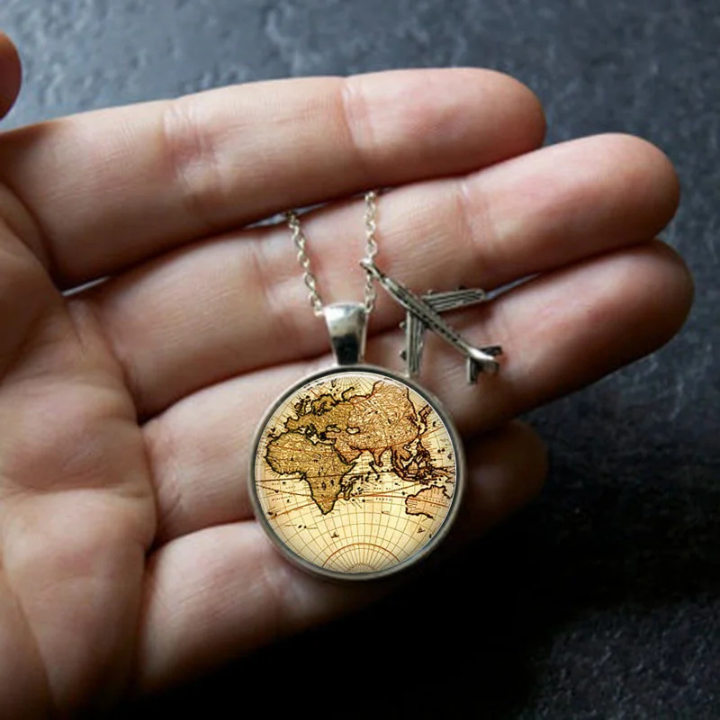 XUSHUI XJ винтажное ожерелье с картой мира путешествие исследование Обнаружение