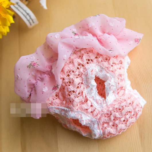 pink Fenice маленькие милые собачий санитарный брюки для питомцев нижнее белье гигиенические штаны короткие хлопчатобумажные физиологические трусики для животных полосатые подгузники нижнее белье - Цвет: pink
