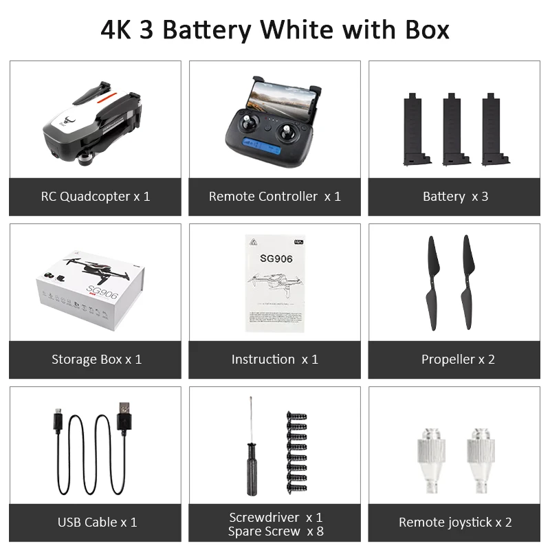 White 3Battery CB ZLRC Beast SG906 gps 5G wifi FPV с селфи складной 4K 1080P Ультра HD камера RC Дрон Квадрокоптер RTF VS XS812 XS809HW SG106 - Цвет: White 3Battery CB