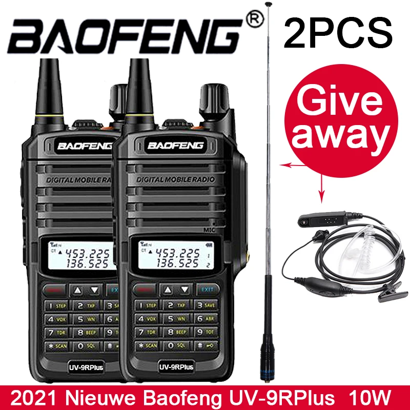 

2pcs Baofeng UV-9RPlus Impermeabile IP67 Walkie talkie Di Alta Potenza a due vie Radio VHF UHF Radio Portatile Walkie talkie Uv9