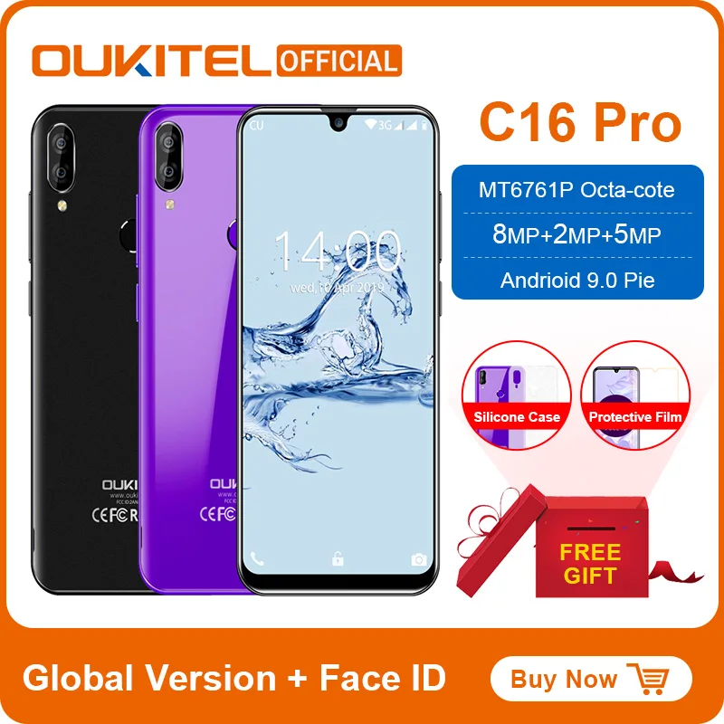 OUKITEL C16 смартфон 5 71 &quotHD + 19:9 в виде капли воды отпечаток пальца Android 9 0 мобильный