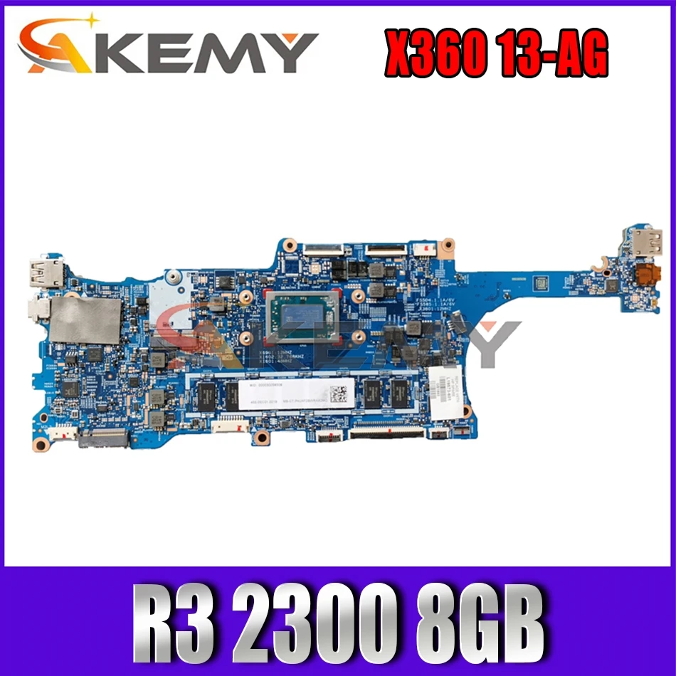 

Материнская плата Akemy для HP ENVY x360 Convertible 13-AG, материнская плата R3 2300 8 Гб 17885-2 448.0EC06.0021, протестирована на 100%