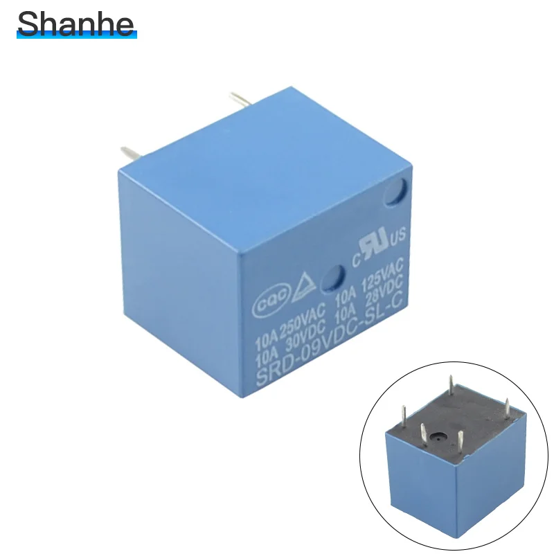 SONGLE Реле PCB 5 pins 5В 9В 12В 24В - Габаритные размеры: 9VDC