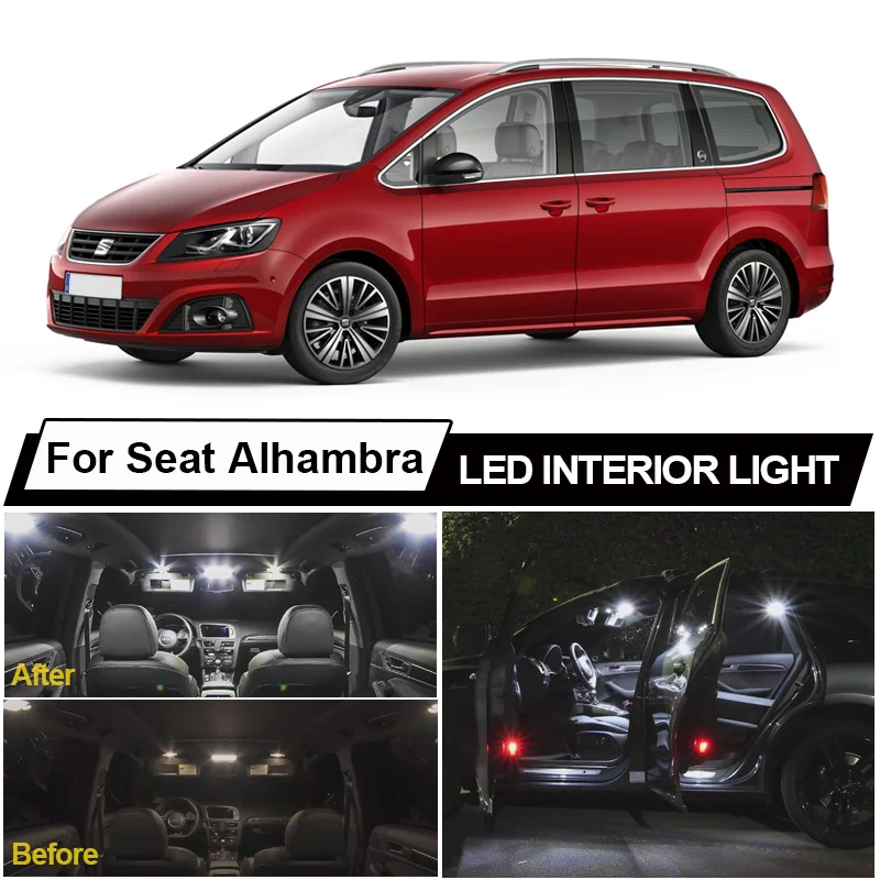 

Canbus LED Interior Map Dome Reading Trunk Light Kit For Seat Alhambra MK 1 2 I II 7V8 7V9 710 711 2001-2017 Car Accessories