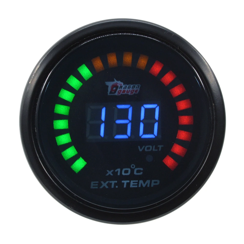 Датчик температуры выхлопных газов Dragon 52 мм цифровой измеритель с 20 светодиодный