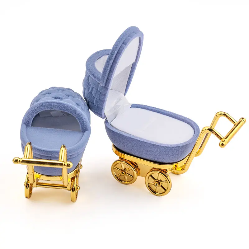 Baby carriage 1 шт. прекрасный бархатный контейнер для ювелирных изделий коробка для свадебных колец для сережек Ожерелье Браслет Дисплей Подарочная коробка держатель 16 стилей - Цвет: Baby carriage