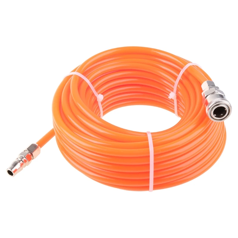 

Polyethylene Recoil Air Hose Long with Bend Restrictor Industrial Quick Coupler and Plug Lightweight PE Compressor Hos