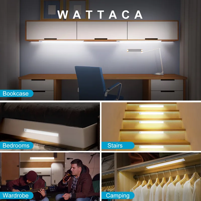 

Closet Light Cabinet Lamp Wardrobe Mirror Cupboard Lights USB Charge Cabinet Lights Motion Sensor Stairs Bathroom Light Bedroom