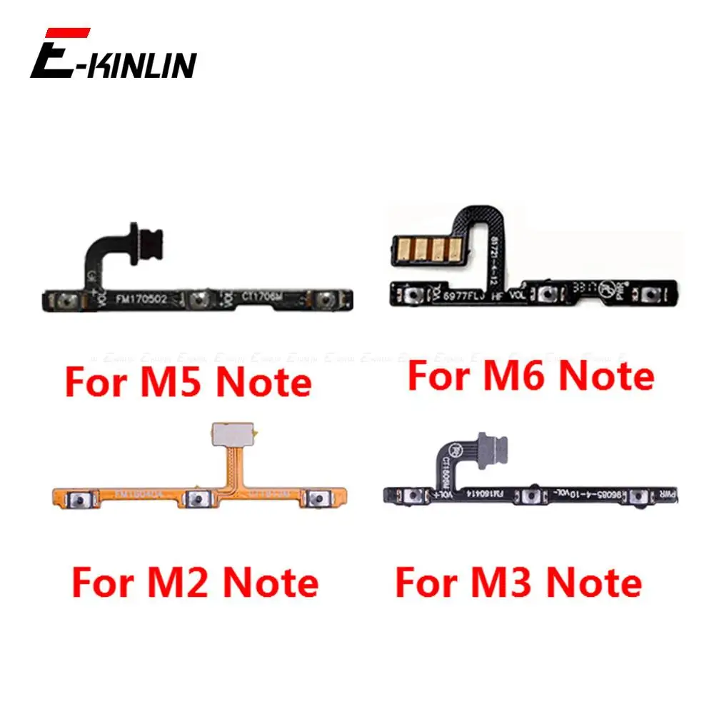 

10pcs\lot Power ON OFF Mute Switch Control Key Volume Button Flex Cable For MeiZu M6 M5 M3 M2 Note M5S Replacement Parts