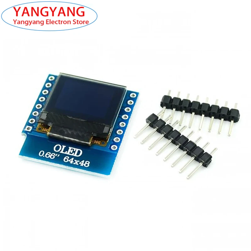 Новый модуль дисплея OLED 0,66 дюйма для WEMOS D1 MINI ESP32 AVR STM32 64x48 0,66 дисплея LCD IIC I2C платы Arduino on.