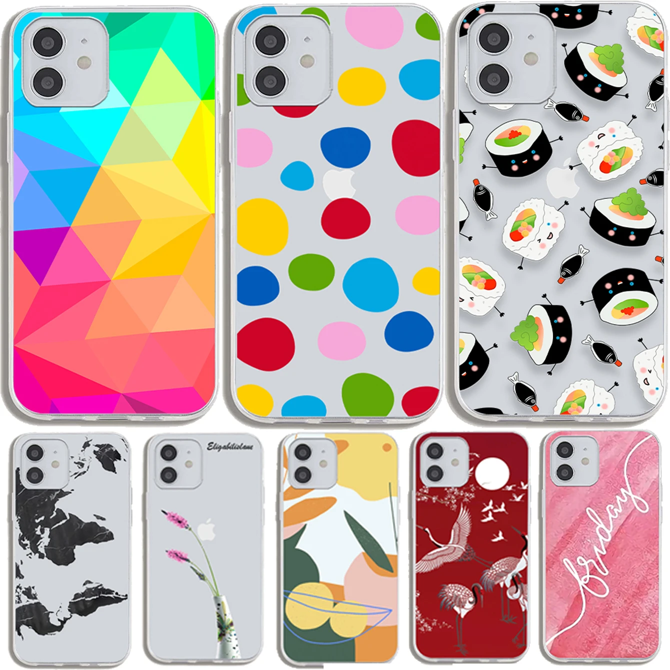 Разрисованный Мягкий чехол из ТПУ для iPhone 7/11/12 MAX