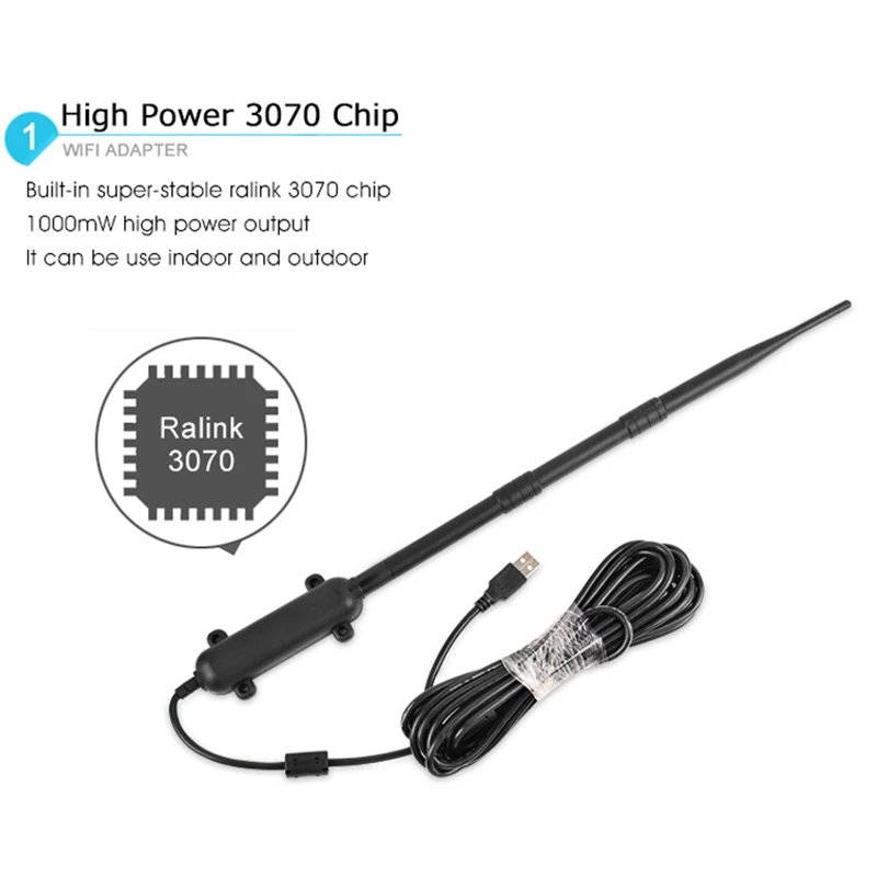 Открытый высокой мощности WiFi роутер USB адаптер большой диапазон антенный сигнал