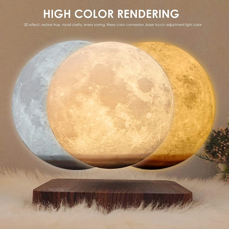 

68UB Magnetic Levitation Moon Light 3D Printing Moon Lights New Strange Creative Home Gift Table Lamp Led Night Light