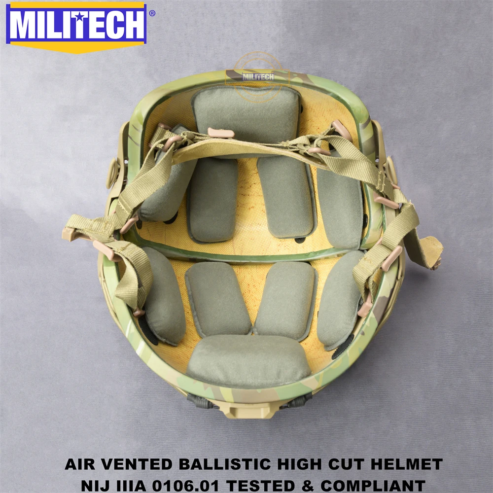 

MILITECH M/LG Multicam MC NIJ level IIIA 3A Air Frame Aramid Bulletproof Helmet Airframe Ballistic Helmet With 5 Years Warranty
