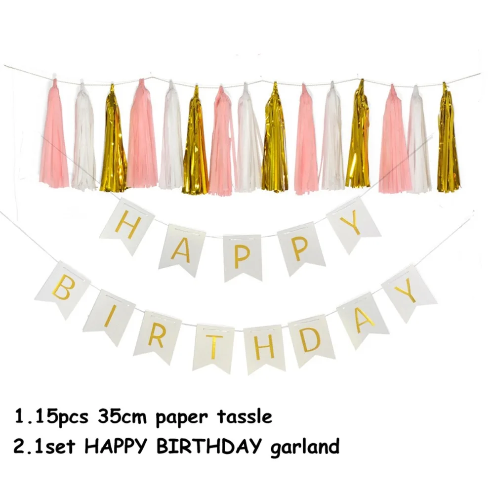 С Днем Рождения Декорации на свадьбу вечеринку украшения Письмо Бумага с витым