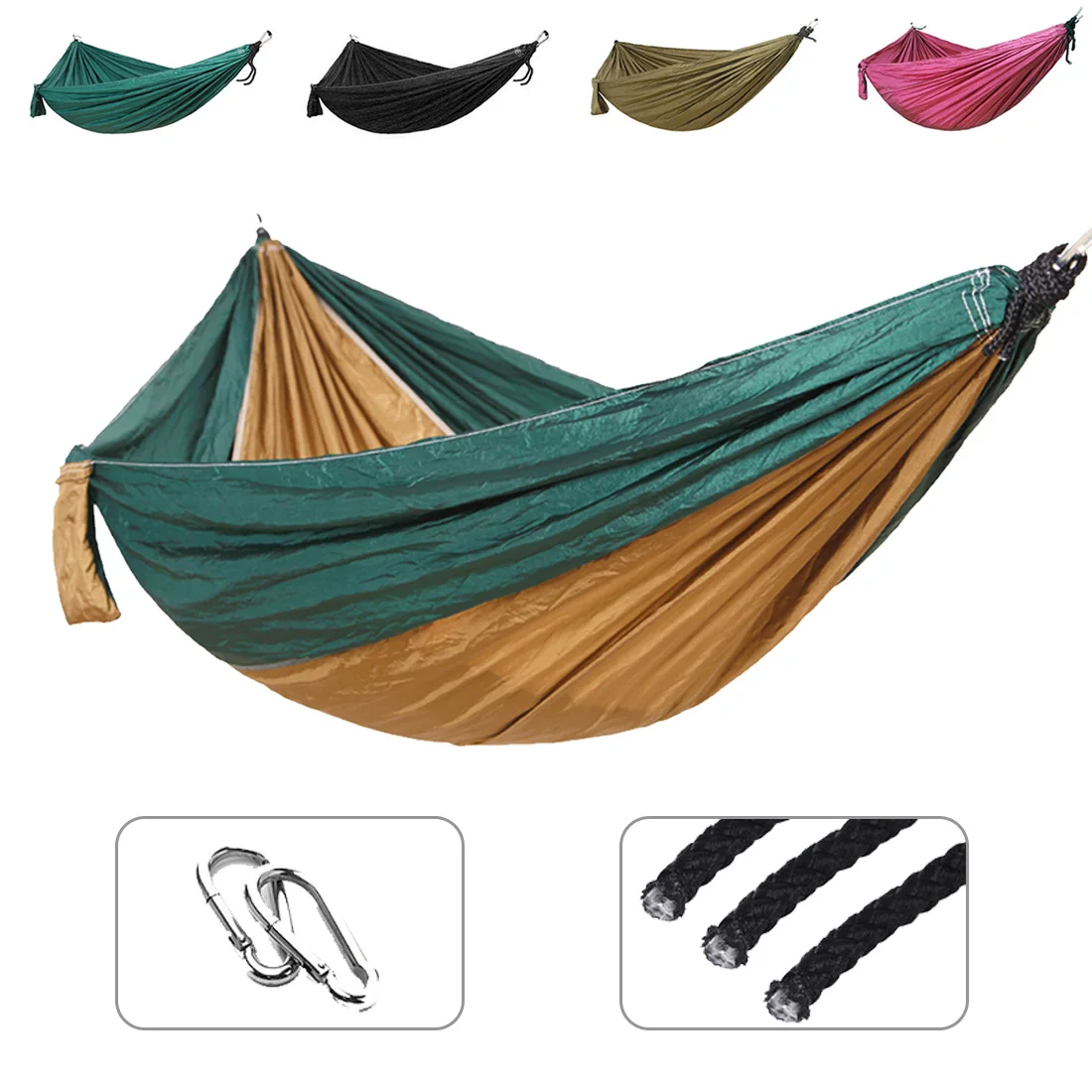 Single Double hammock Nylon hanging bed durable ultra-light Sleeping Bed Swing Outdoor Camping Travel 2 Persons With Carry Bag |