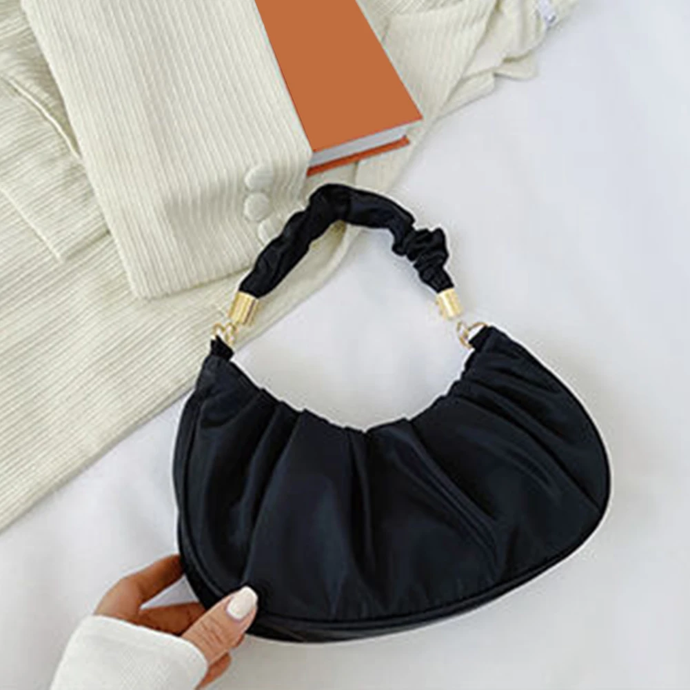 

Женская модная плиссированная однотонная сумка-хобо для подмышек из ПУ кожи, маленький кошелек, кошелек