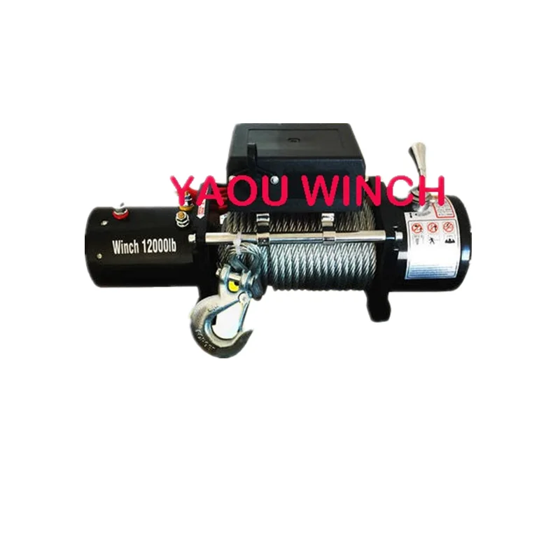 

New 12,000-pound electric winch for off-road vehicles Fiber electric winch Off-road vehicle winch