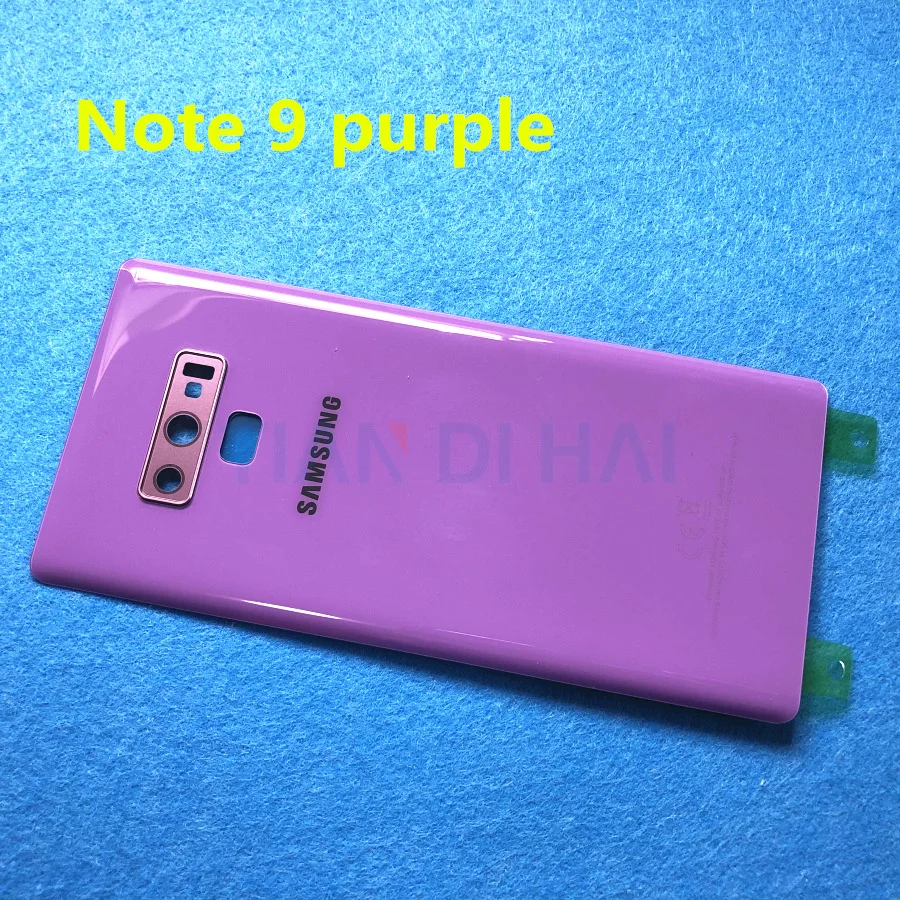 Note9 8 задний Панель стеклянная задняя крышка батарейного отсека для samsung Galaxy Note 9 N960 N960F Note 8 N950 N950F N950FD Батарея двери - Цвет: Note 9 purple