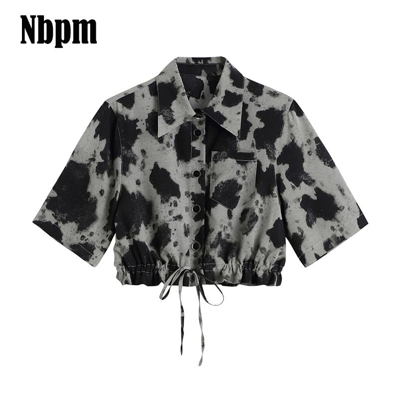 Женская винтажная блузка на завязках уличная модная в темном стиле туника с