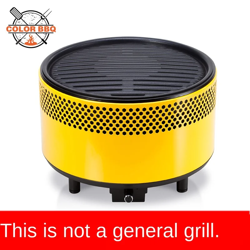 Цена Духовка для барбекю на древесном угле для дома и улицы, портативная рамка для барбекю без дыма, духовка для барбекю, Круглая Решетка для барб...