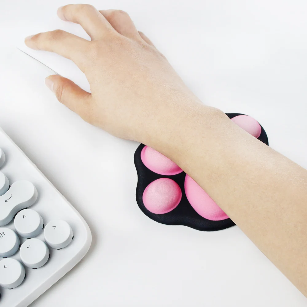 

Cute Cat Paw Shape Wrist Rest Pad Mouse Wrist Support Pads Soft Comfort Hand Rest Mat for Office Computer Laptop Mouse Pads