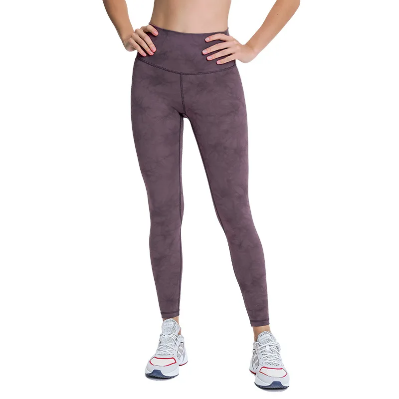 

New nude yoga pants women's high waist hips running tight elastic feet sports fitness pants