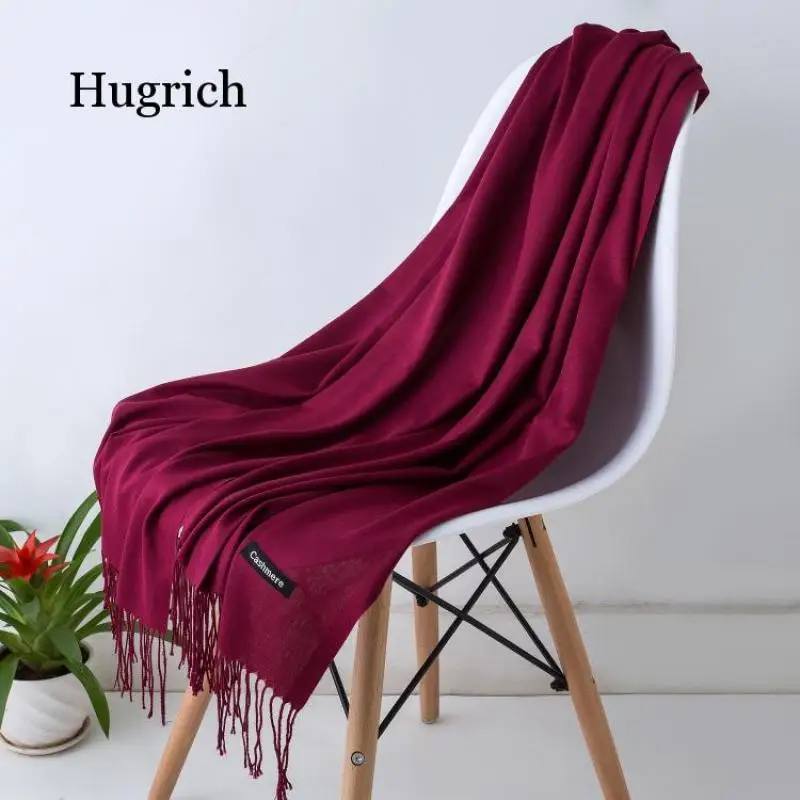 

2021 Winter Scarves for Women Shawls Warm Wraps Lady Pashmina Pure Blanket Cashmere Scarf Neck Headband Hijabs Stoles Foulard