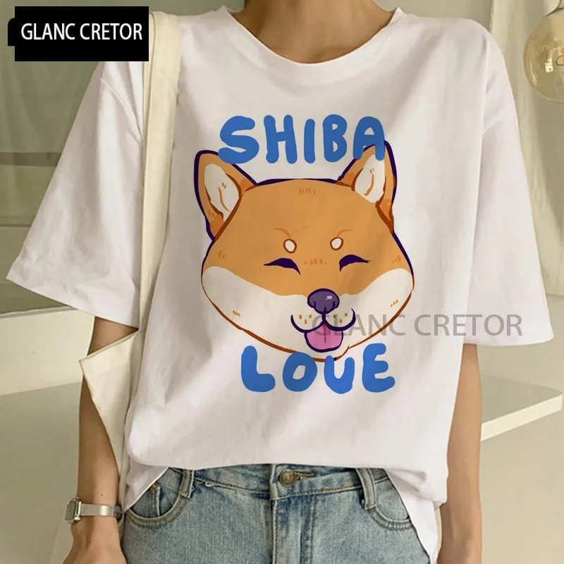 

Harajuku Streetwear Cute Doggy T Shirt Funny women Graphic japanese Clothing Tops Ulzzang animal T-shirt Female Tees