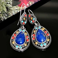 fashion earrings dangle blue ear hook drop jewelry women vintage elegant