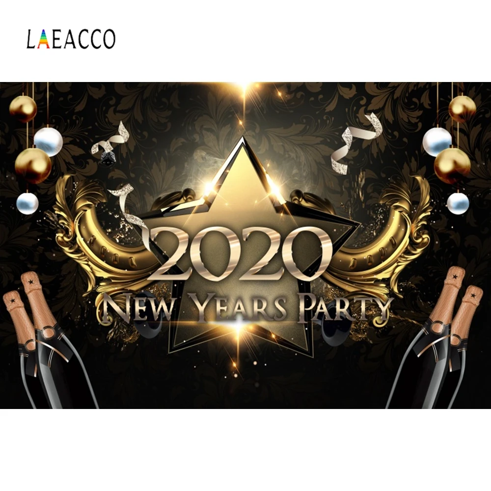 Laeacco 2020 с новым годом фоны для фотосъемки по индивидуальному заказу шампанское