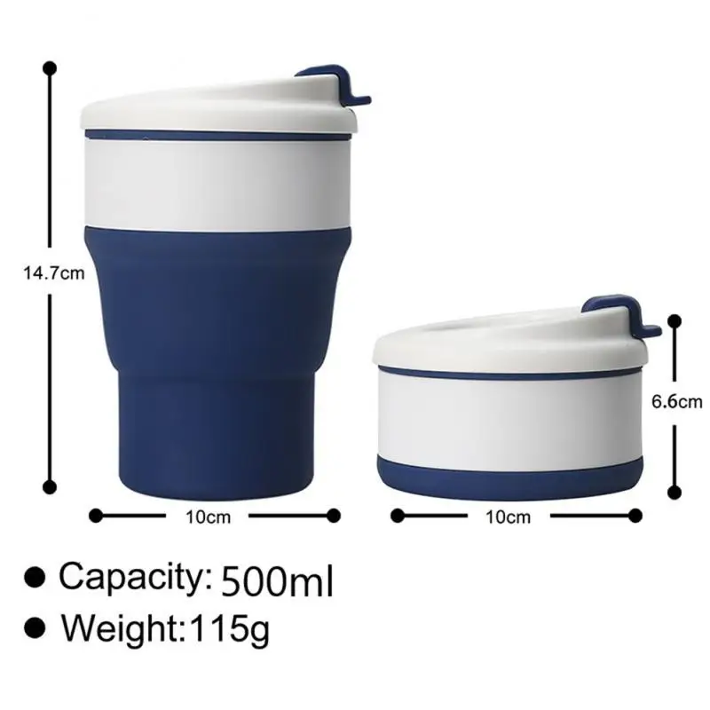 2022 500ml Compressed Soft Cup Mouthwash Portable Hotel Silicone Material Creative Folding Coffee For Outdoor Travel - купить по